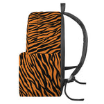 Orange And Black Tiger Stripe Print Backpack
