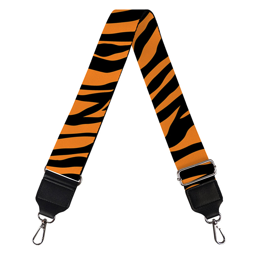Orange And Black Tiger Stripe Print Bag Strap