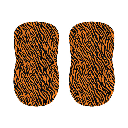 Orange And Black Tiger Stripe Print Bar Stool Covers
