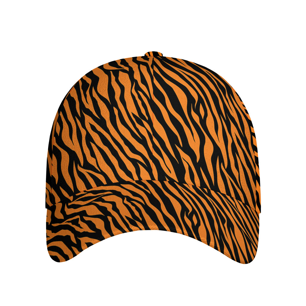 Orange And Black Tiger Stripe Print Baseball Cap