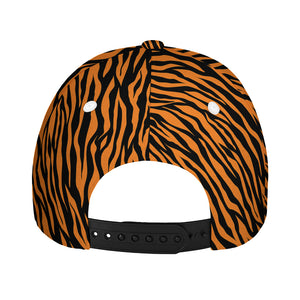 Orange And Black Tiger Stripe Print Baseball Cap