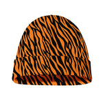 Orange And Black Tiger Stripe Print Beanie