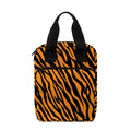 Orange And Black Tiger Stripe Print Bible Tote Bag