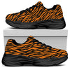 Orange And Black Tiger Stripe Print Black Chunky Shoes