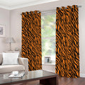 Orange And Black Tiger Stripe Print Dimout Grommet Curtains