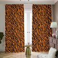 Orange And Black Tiger Stripe Print Dimout Pencil Pleat Curtains