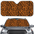 Orange And Black Tiger Stripe Print Car Windshield Sun Shade