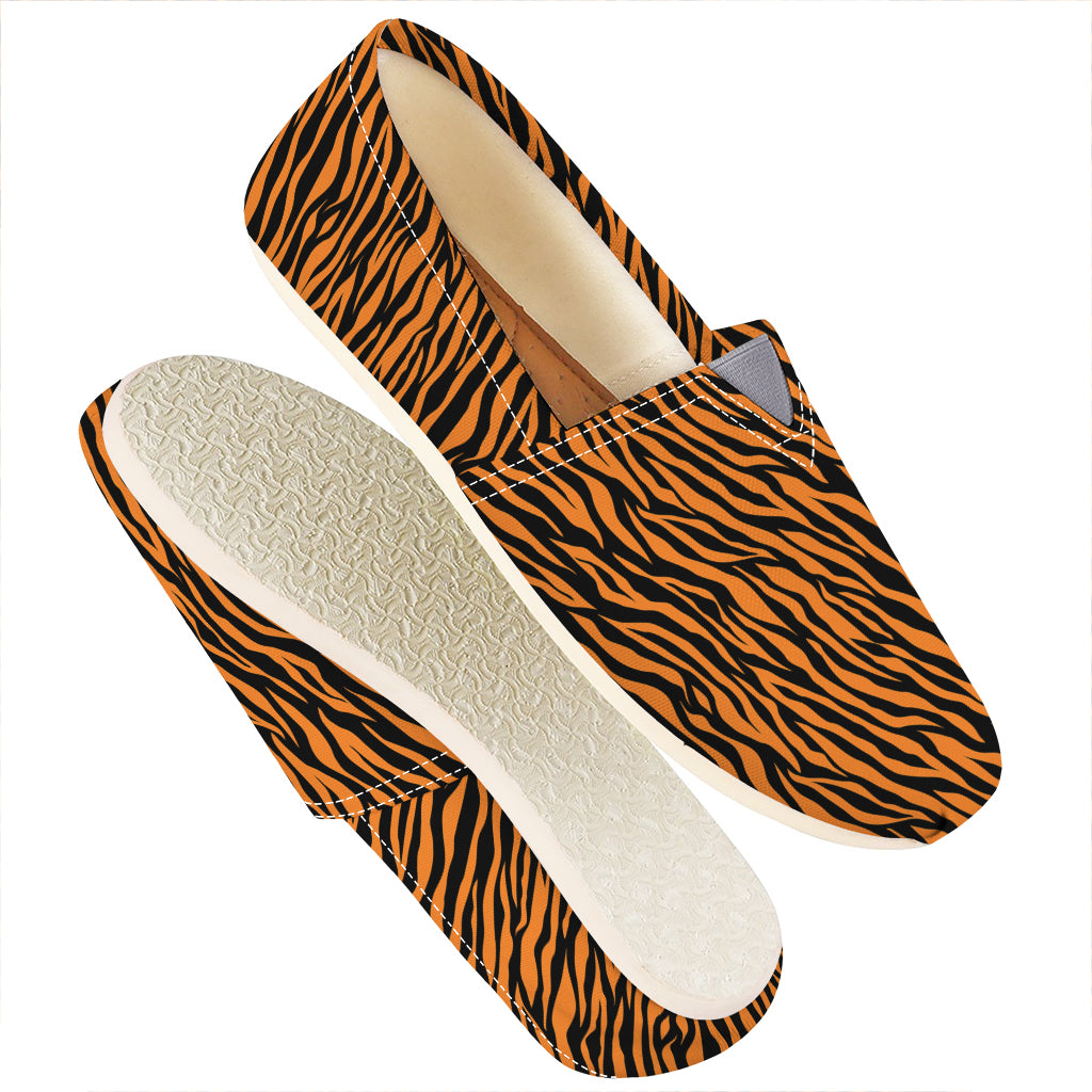 Orange And Black Tiger Stripe Print Casual Shoes