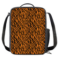 Orange And Black Tiger Stripe Print Crossbody Lunch Bag