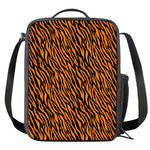 Orange And Black Tiger Stripe Print Crossbody Lunch Bag