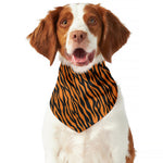 Orange And Black Tiger Stripe Print Dog Bandana