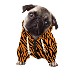 Orange And Black Tiger Stripe Print Dog Zip Up Hoodie