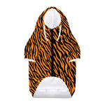 Orange And Black Tiger Stripe Print Dog Zip Up Hoodie