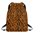 Orange And Black Tiger Stripe Print Drawstring Backpack