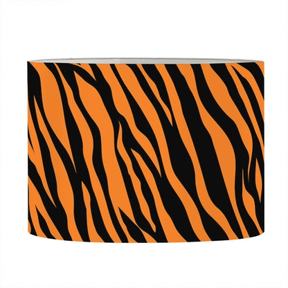 Orange And Black Tiger Stripe Print Drum Lamp Shade