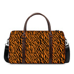 Orange And Black Tiger Stripe Print Duffle Bag