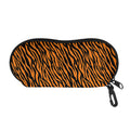 Orange And Black Tiger Stripe Print Glasses Case