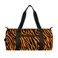 Orange And Black Tiger Stripe Print Gym Bag
