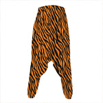 Orange And Black Tiger Stripe Print Hammer Pants