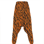 Orange And Black Tiger Stripe Print Hammer Pants