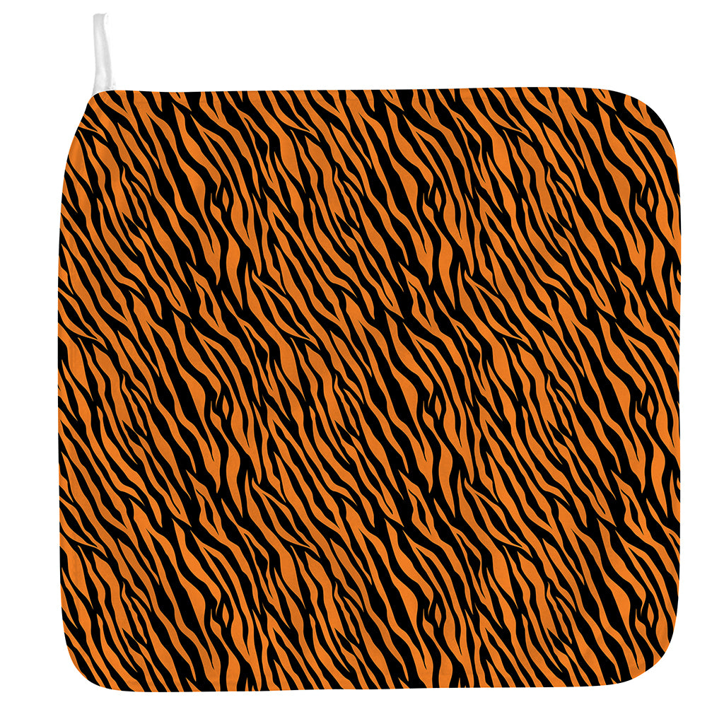 Orange And Black Tiger Stripe Print Hand Towel