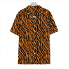 Orange And Black Tiger Stripe Print Hawaiian Shirt