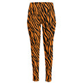 Orange And Black Tiger Stripe Print High-Waisted Pocket Leggings