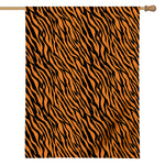 Orange And Black Tiger Stripe Print House Flag