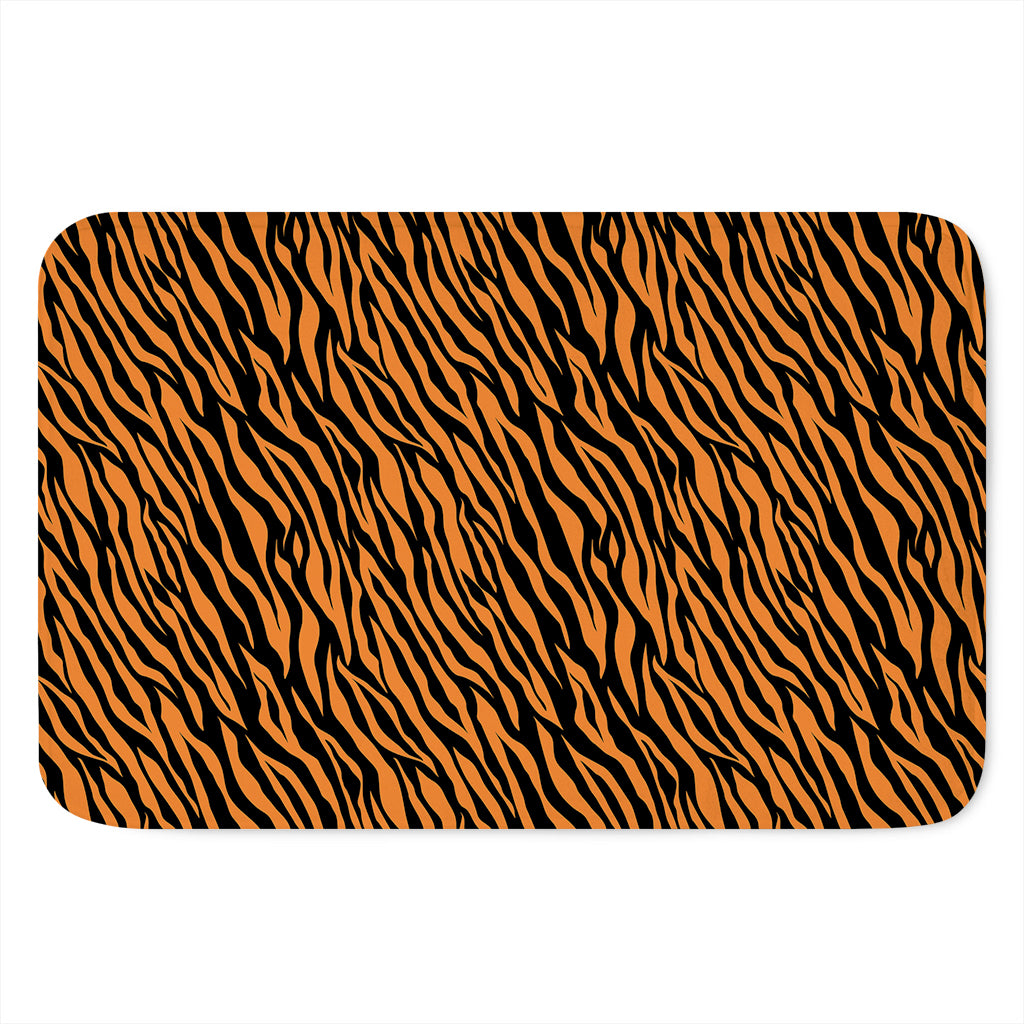 Orange And Black Tiger Stripe Print Indoor Door Mat