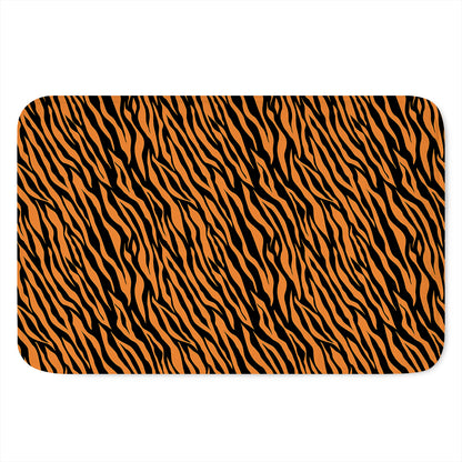 Orange And Black Tiger Stripe Print Indoor Door Mat