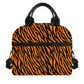 Orange And Black Tiger Stripe Print Insulated Lunch Bag