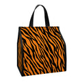 Orange And Black Tiger Stripe Print Insulated Lunch Tote