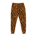 Orange And Black Tiger Stripe Print Jogger Pants