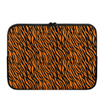Orange And Black Tiger Stripe Print Laptop Sleeve
