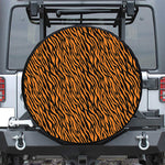 Orange And Black Tiger Stripe Print Leather Spare Tire Cover
