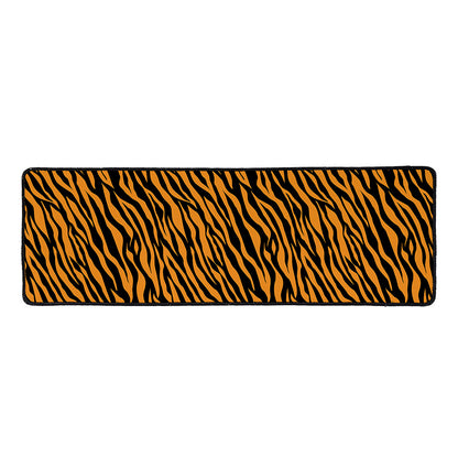 Orange And Black Tiger Stripe Print Long Kitchen Mat