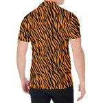 Orange And Black Tiger Stripe Print Men's Shirt