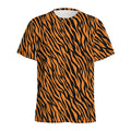 Orange And Black Tiger Stripe Print Men's Athletic T-Shirt