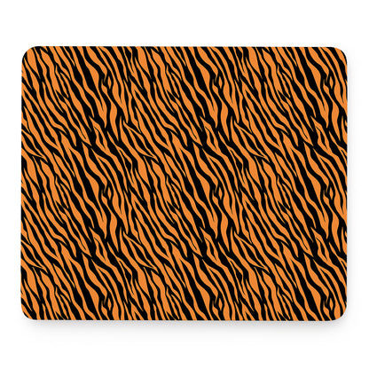 Orange And Black Tiger Stripe Print Mouse Pad