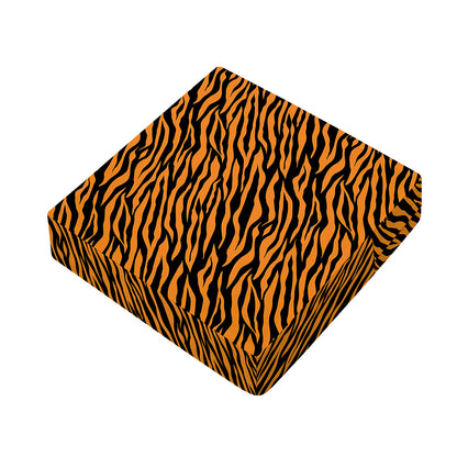 Orange And Black Tiger Stripe Print Outdoor Seat Cushion Cover