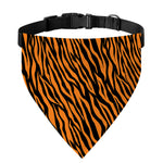 Orange And Black Tiger Stripe Print Over The Collar Dog Bandana