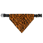 Orange And Black Tiger Stripe Print Over The Collar Dog Bandana