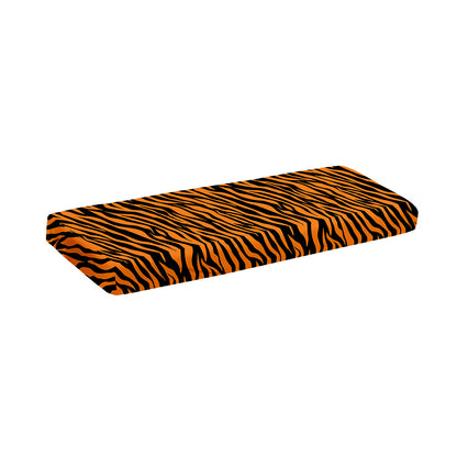 Orange And Black Tiger Stripe Print Piano Keyboard Cover