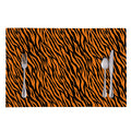 Orange And Black Tiger Stripe Print Placemat