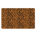 Orange And Black Tiger Stripe Print Polyester Doormat