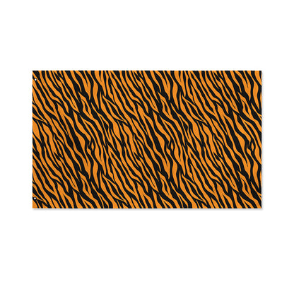 Orange And Black Tiger Stripe Print Polyester Flag