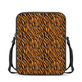 Orange And Black Tiger Stripe Print Rectangular Crossbody Bag