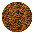 Orange And Black Tiger Stripe Print Round Blanket