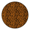 Orange And Black Tiger Stripe Print Round Floor Mat