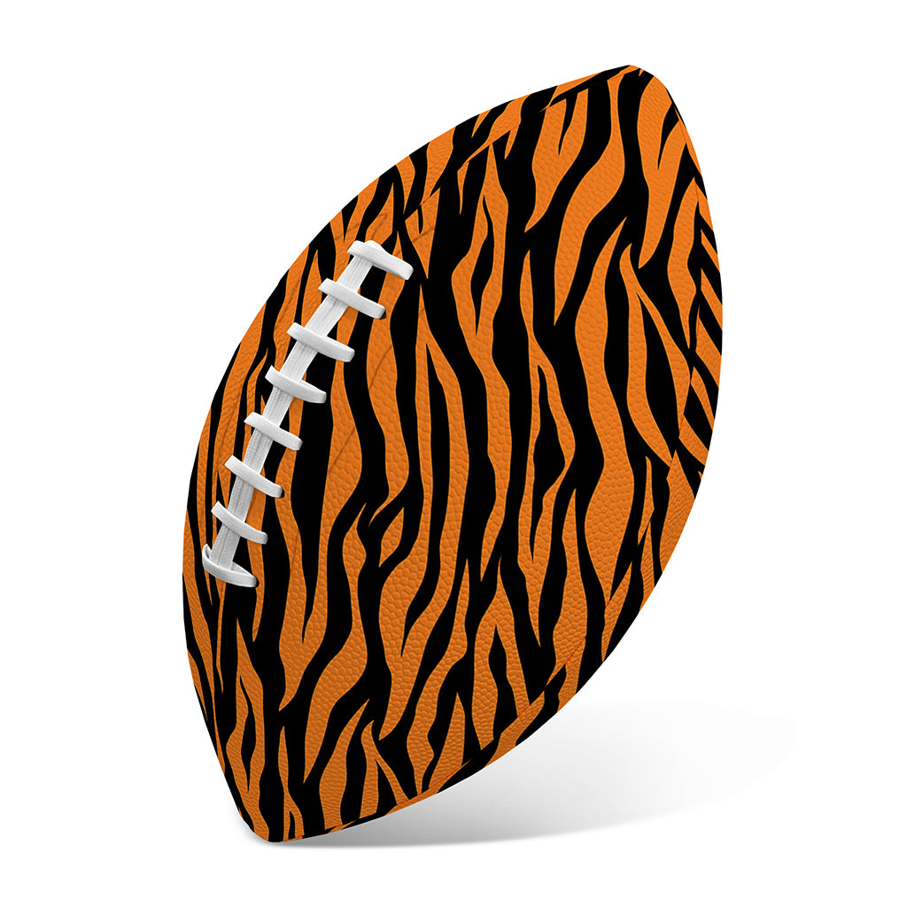 Orange And Black Tiger Stripe Print Rugby Ball